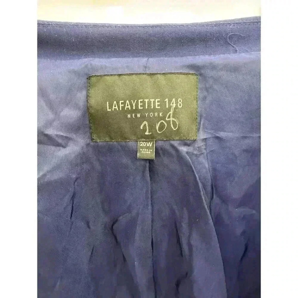 Lafayette 148, two button blazer jacket, Blue, 20W - Picture 3 of 5
